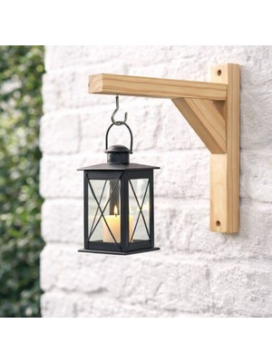 Doğal Ahşap Duvara Montaj Askı Aparatı – Balkon & Bahçe Için Dekoratif Saksı Askısı 30 cm