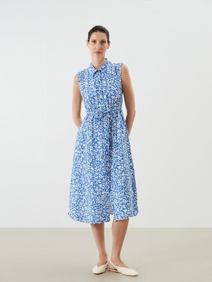 Lc Waikiki Yeni Sezon Çiçekli Büzgülü Gömlek Elbise