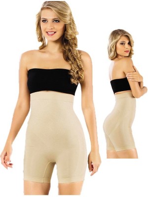 Bipamuk Kadın Yüksek Bel Toparlayıcı Korse Şort 1 Beden Ince Gösterir