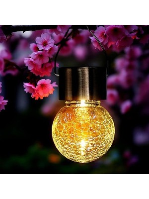 Katre46 Kırık Cam Tasarımlı Güneş Enerjili Askılı LED Işık Dekor