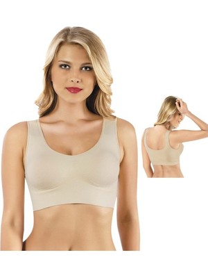 Bipamuk Kadın Pedli Büstiyer Yumuşak Dokulu Kalın Askılı Kıyafet Altında Iz Yapmaz