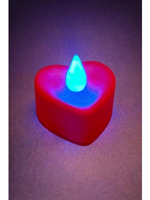 Bijuteri Net Kalp Şekilli Işıklı Mum 4 cm