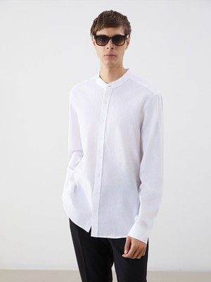 Lc Waikiki Yeni Sezon Regular Fit Uzun Kollu Keten Karışımlı Erkek Gömlek