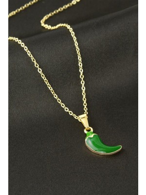 Bijuteri Net Biber Uçlu Mineli Kolye