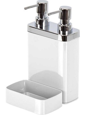 Primanova Viva 2'li Sıvı Sabunluk Süngerli Beyaz M-E10-01