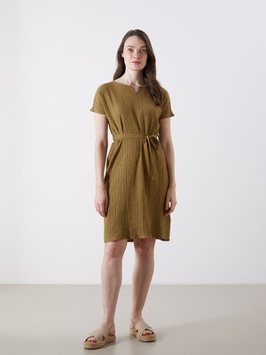 Lc Waikiki Yeni Sezon Bisiklet Yaka Dokulu Elbise