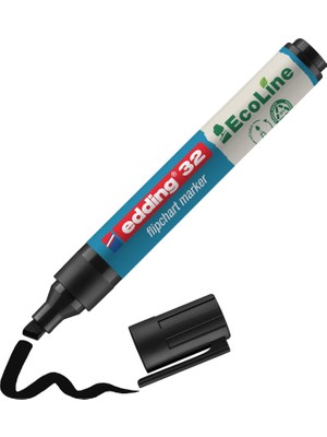 32 Ecoline Flipchart Kalemi, Siyah, 1 Kalem, Kesik Uç, Yeniden Doldurulabilir