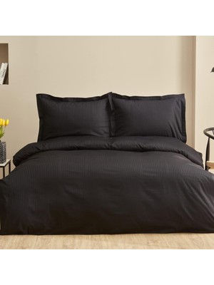 Karaca Home Uniq %100 Pamuk Çift Kişilik Saten Nevresim Takımı Siyah
