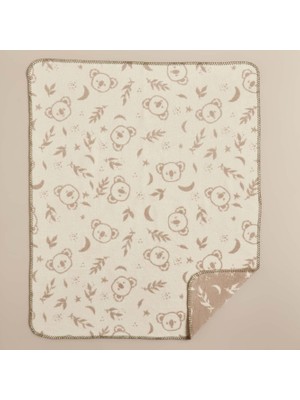 Bella Maıson Koala Hayvan Baskılı%60 Pamuk%33 %7 Polyester Bebek Battaniye, Vizon, Bebek (100X120 cm