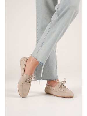 Mevese Bian Kadın Bej Günlük Süet Ayakkabı