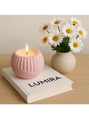 Japn Kiraz Çiçeği Kokulu Beton Mum - Ev Yapımı Dekoratif & Hediyelik Mum