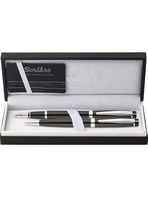 Honour 38 Dolma Kalemtükenmez Kalem Takım Siyah Krom