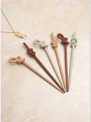 Topuz Tokası Kadın 6 Adet Kahverengi Tonlar Kadın Çocuk Mandal Toka, Kız Çocuk Toka, Kadife Toka