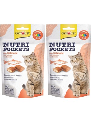 VENTO STORE Gimcat Nutripockets Somon Kedi Ödülü Omega 3&6 60 gr 2'li Paket Protein Zengini