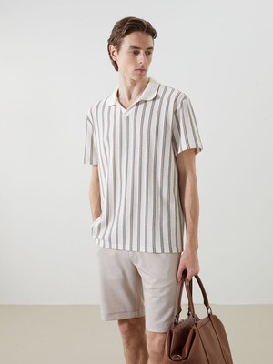 Lc Waikiki Yeni Sezon Polo Yaka Kısa Kollu Çizgili Erkek Tişört