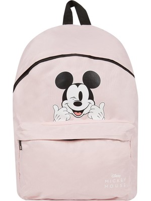 Defacto Kadın Unisex Disney Mickey & Minnie Okul Sırt Çantası, Pembe, Tek Beden
