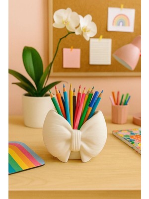 Liza Home Decoration Fiyonk Desenli Dekoratif Kap – Fırçalık / Kalemlik