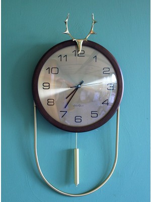 Katre46 Geyikli Duvar Saati Sarkaçlı