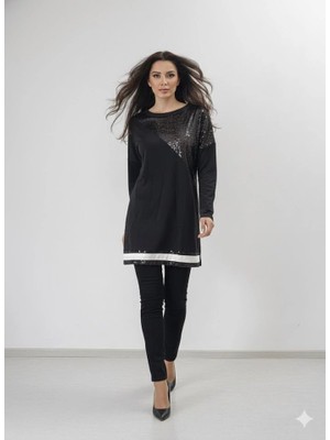 Kadın Uzun Kollu Pulpayet Detay Bluz