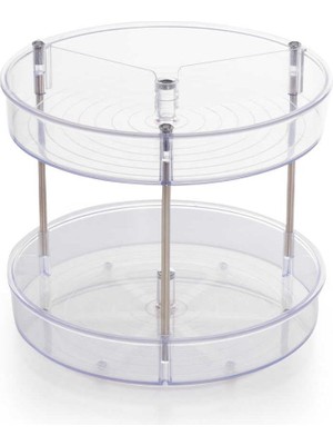 Primanova M-E64-16 Elpida Iki Katlı Döner Raf, 20 x 23 Cm, Şeffaf