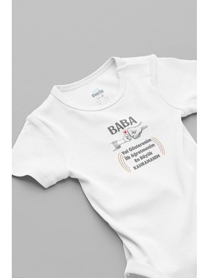 Overoz Kahraman Baba Baskılı Bebek Body Zıbın Tulum 5947