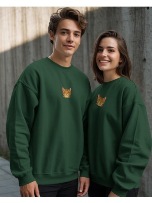 Muhtar Store Sevgililer Günü Özel Bengal Kedisi Figürlü Unisex Sweatshirt