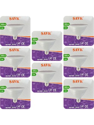 Avarson (8 Adet) Şavk 11W 6500K (Beyaz Işık) PAR30 E27 Duylu (Kalın Duy) LED Spot Ampul