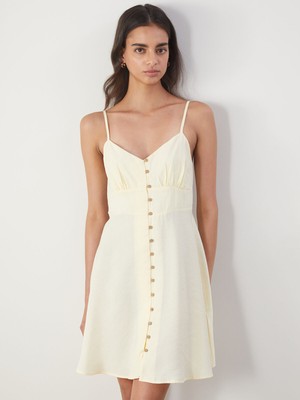 Lc Waikiki Yeni Sezon Kalp Yaka Askılı Mini Elbise