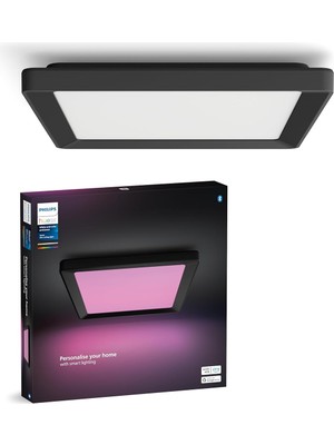 Hue Tento Siyah Sıva Üstü Rgb Akıllı LED Panel Tavan Armatürü 30X30CM 1340 Lumen