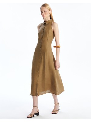 Lc Waikiki Yeni Sezon %100 Keten Gömlek Elbise