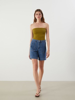 Lc Waikiki Yeni Sezon Bermuda Fit Kadın Jean Şort