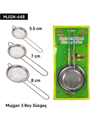 Kuzgun Ticaret 3 Boy Süzgeç Seti - Lisinya