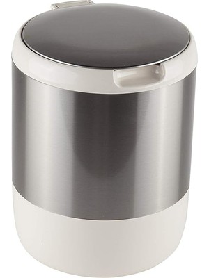 Primanova Pasifik Kapaklı Çöp Kovası, 3lt, 15.5X20 Cm, Bej