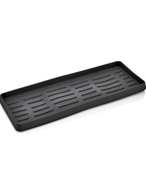 Home Silikon Sabunluk Organizer, Sabunluk Altlığı, Sıvı Sabun Standı Antrasit 26X10 cm