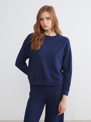 Lc Waikiki Yeni Sezon Bisiklet Yaka Oversize Kadın Sweatshirt