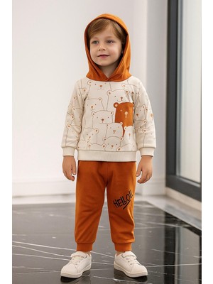 Beren Kids Hello Ayılar Desenli Bebek Alt Üst Takım