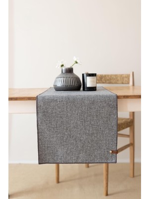 Solen | Keten Görünümlü Runner 35 x 120 cm (Gri)