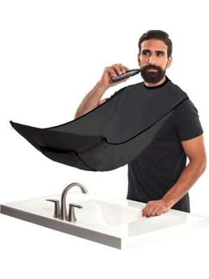 VENTO STORE Renkli Pratik Evde Saç Sakal Tıraş Önlüğü Hijyenik Sakal Kesme Örtüsü Traş Önlüğü Siyah Ipli Tela Ku