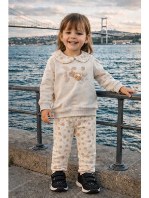 Donino Miny Wincy Papatya Nakışlı Yakalı Kız Çocuk Takımı – Uzun Kollu 2’li Takım