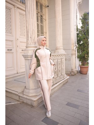 MİMİ LUXURY WEAR Kadın Tesettür Eşofman Takımı Fermuarlı Alt Üst Eşofman Takımı 518