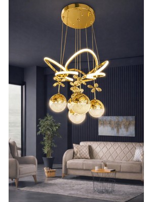 G-Light Kral Tacı 5 Top Modern Sarkıt LED Avize