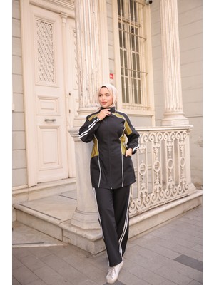 MİMİ LUXURY WEAR Kadın Tesettür Eşofman Takımı Fermuarlı Alt Üst Eşofman Takımı 518