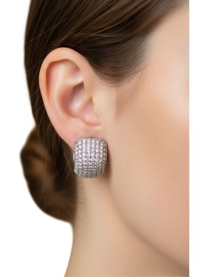 Çift Tarafllı Çelik Silver Küpe