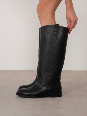 Ece'nin Butiği Alessia Siyah Hakiki Deri Kadın Xl Çizme