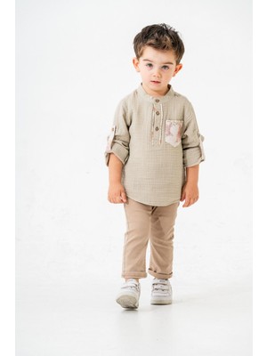 Cocosiss Dijital Cep Desenli Gömlek Erkek Çocuk 2'li Takım