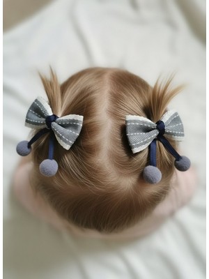 Toka Delisi Gri Lacivert Saçsız Bebek Tokası, Az Saçlı Bebek Tokası