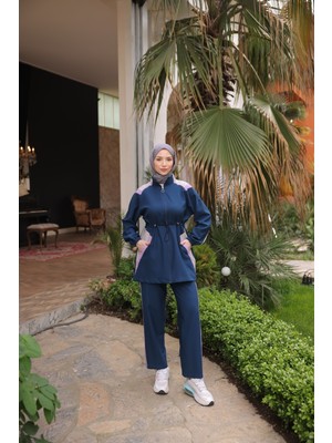MİMİ LUXURY WEAR Kadın Tesettür Eşofman Takımı, Alt-Üst Takım Fermuarlı 492