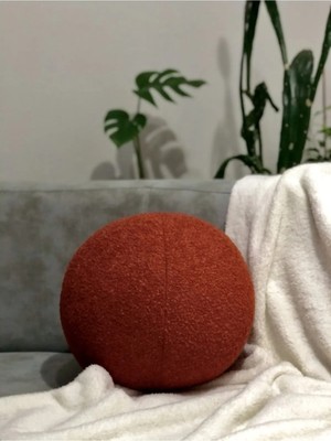 Nylife Teddy Büyük Boy Top Yuvarlak Yastık Kiremit