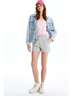 Lc Waikiki Yeni Sezon Kadın Beli Lastikli Düz Şort