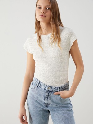 Lc Waikiki Yeni Sezon Bisiklet Yaka Dokulu Kadın Bluz